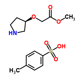 (R)-2-(吡咯烷-3-基氧基)乙酸4-甲基苯磺酸甲酯结构式