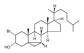 2α-Brom-5,7β-cyclo-5β-cholestanol-(3α) Structure