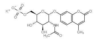 4-Methylumbelliferyl 6-Sulfo-2-acetamido-2-deoxy-a-D-glucopyranoside, Potassium Salt Structure