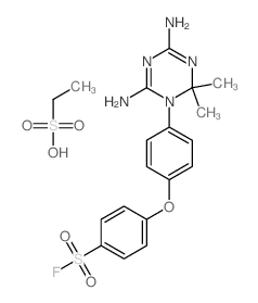 4-[4-(4,6-diamino-2,2-dimethyl-1,3,5-triazin-1-yl)phenoxy]benzenesulfonyl fluoride; ethanesulfonic acid Structure