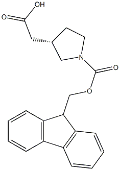 (S)-2-(1-(((9H-fluoren-9-yl)methoxy)carbonyl)pyrrolidin-3-yl)acetic acid Structure