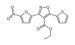 ethyl 5-(furan-2-yl)-3-(5-nitrofuran-2-yl)-1,2-oxazole-4-carboxylate Structure