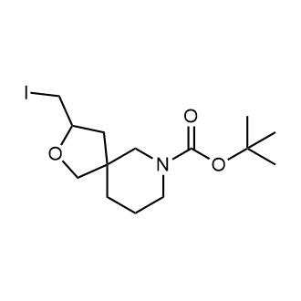 3-(碘甲基)-2-氧杂-9-氮杂螺[4.5]癸烷-9-羧酸叔丁酯结构式