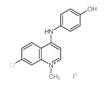 Quinolinium,7-chloro-4-[(4-hydroxyphenyl)amino]-1-methyl-, iodide (1:1) Structure