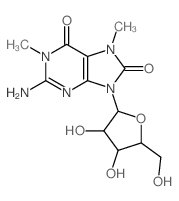 Guanosine,7,8-dihydro-1,7-dimethyl-8-oxo- (9CI) Structure