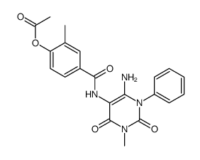Benzamide,4-(acetyloxy)-N-(6-amino-1,2,3,4-tetrahydro-3-methyl-2,4-dioxo-1-phenyl-5-pyrimidinyl)-3-methyl- Structure