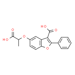 5-(1-carboxyethoxy)-2-phenylbenzofuran-3-carboxylic acid structure