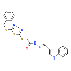 2-{[5-(benzylsulfanyl)-1,3,4-thiadiazol-2-yl]sulfanyl}-N'-[(E)-1H-indol-3-ylmethylidene]acetohydrazide picture