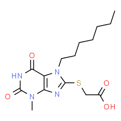 2-((7-heptyl-3-methyl-2,6-dioxo-2,3,6,7-tetrahydro-1H-purin-8-yl)thio)acetic acid结构式