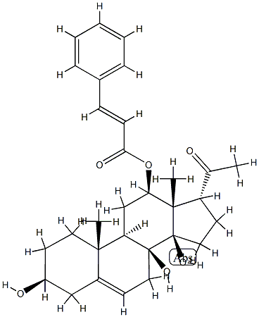 (17α)-3β,8,14β-Trihydroxy-12β-(3-phenylpropenoyloxy)pregna-5-ene-20-one结构式