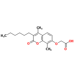 [(3-Hexyl-4,8-dimethyl-2-oxo-2H-chromen-7-yl)oxy]acetic acid Structure