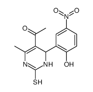1-[4-(2-hydroxy-5-nitrophenyl)-6-methyl-2-sulfanylidene-3,4-dihydro-1H-pyrimidin-5-yl]ethanone结构式