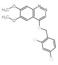 4-((2,4-Dichlorobenzyl)thio)-6,7-dimethoxycinnoline structure