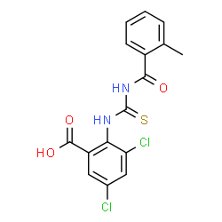 3,5-DICHLORO-2-[[[(2-METHYLBENZOYL)AMINO]THIOXOMETHYL]AMINO]-BENZOIC ACID Structure