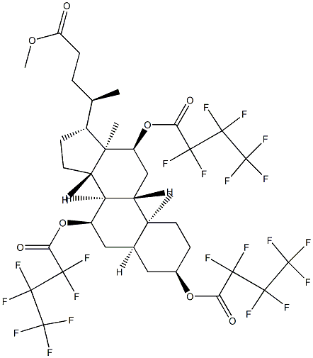 3α,7α,12α-Tris(2,2,3,3,4,4,4-heptafluoro-1-oxobutoxy)-5β-cholan-24-oic acid methyl ester结构式