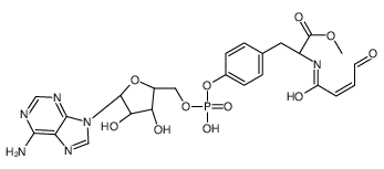 methyl (2S)-3-[4-[[(2R,3S,4R,5R)-5-(6-aminopurin-9-yl)-3,4-dihydroxyoxolan-2-yl]methoxy-hydroxyphosphoryl]oxyphenyl]-2-[[(E)-4-oxobut-2-enoyl]amino]propanoate结构式