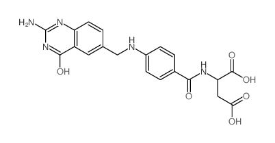 L-Aspartic acid,N-[4-[[(2-amino-1,4-dihydro-4-oxo-6-quinazolinyl)methyl]amino]benzoyl]- (9CI) structure