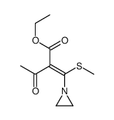 ethyl 2-[aziridin-1-yl(methylsulfanyl)methylidene]-3-oxobutanoate结构式