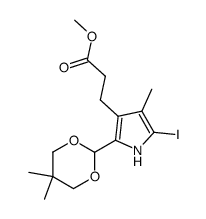3-[2-(5,5-dimethyl-[1,3]dioxan-2-yl)-5-iodo-4-methyl-pyrrol-3-yl]-propionic acid methyl ester结构式