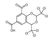 8-nitro-2,4-bis(trichloromethyl)-4H-1,3-benzodioxine-6-carboxylic acid结构式