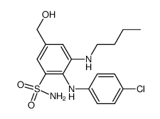 3-Butylamino-2-(4-chloro-phenylamino)-5-hydroxymethyl-benzenesulfonamide结构式