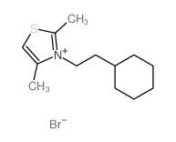 Thiazolium,3-(2-cyclohexylethyl)-2,4-dimethyl-, bromide (1:1) structure