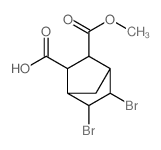 5,6-dibromo-3-methoxycarbonyl-norbornane-2-carboxylic acid结构式