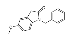 1-benzyl-5-methoxy-2,3-dihydro-1H-indol-2-one结构式