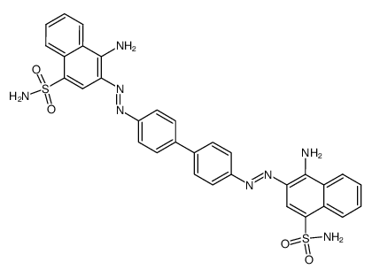 3,3'-{[1,1'-biphenyl]-4,4'-diylbis(azo)}bis(4-amino)-naphthalene-1-sulphonamide Structure