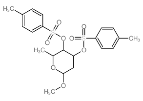 6-methoxy-2-methyl-3,4-bis-(4-methylphenyl)sulfonyloxy-oxane结构式