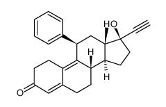 17-ethynyl-17β-hydroxy-11β-phenyl-4,9-estradien-3-one结构式