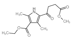 1H-Pyrrole-2-butanoicacid, 4-(ethoxycarbonyl)-3,5-dimethyl-g-oxo-, methyl ester结构式