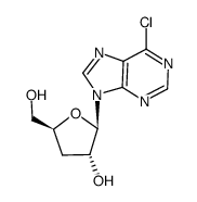 6-chloro-9-(3-deoxy-β-D-erythro-pentofuranosyl)-9H-purine结构式