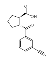 trans-2-(3-cyanobenzoyl)cyclopentane-1-carboxylic acid结构式