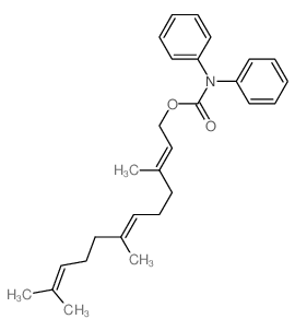 Carbamic acid,diphenyl-, 3,7,11-trimethyl-2,6,10-dodecatrienyl ester, (E,E)- (9CI) Structure