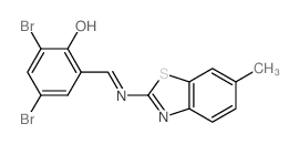 2,4-dibromo-6-[[(6-methylbenzothiazol-2-yl)amino]methylidene]cyclohexa-2,4-dien-1-one picture