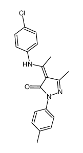 4-[((4-chlorophenyl)imino)ethyl]-3-methyl-1-(4'-methylphenyl)-2-pyrazolin-5-one Structure