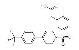 2-[2-methyl-5-[[4-[4-(trifluoromethyl)phenyl]-3,6-dihydro-2H-pyridin-1-yl]sulfonyl]phenyl]acetic acid Structure