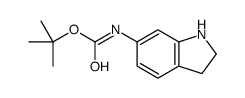 (2,3-二氢-1H-吲哚-6-基)-氨基甲酸叔丁酯结构式