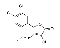 4-chloro-2-(3,4-dichlorophenyl)-3-ethylsulfanyl-2H-furan-5-one结构式