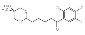2'-CHLORO-4',5'-DIFLUORO-5-(5,5-DIMETHYL-1,3-DIOXAN-2-YL)VALEROPHENONE结构式