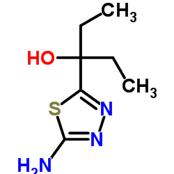 3-(5-Amino-1,3,4-thiadiazol-2-yl)-3-pentanol结构式