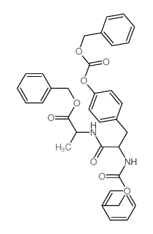 benzyl 2-[[2-phenylmethoxycarbonylamino-3-(4-phenylmethoxycarbonyloxyphenyl)propanoyl]amino]propanoate Structure