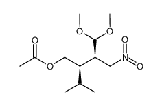 (2R,3R)-2-isopropyl-4,4-dimethoxy-3-(nitromethyl)butyl acetate结构式