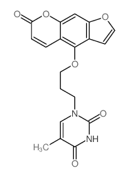2,4(1H,3H)-Pyrimidinedione, 5-methyl-1-[3-[(7-oxo-7H-furo[3,2-g][1]benzopyran-4-yl)oxy]propyl]- Structure