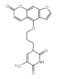 2,4(1H,3H)-Pyrimidinedione, 5-methyl-1-[3-[(7-oxo-7H-furo[3,2-g][1]benzopyran-4-yl)oxy]propyl]- structure