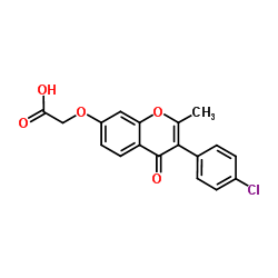 {[3-(4-Chlorophenyl)-2-methyl-4-oxo-4H-chromen-7-yl]oxy}acetic acid structure