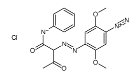 2,5-dimethoxy-4-[[2-oxo-1-[(phenylamino)carbonyl]propyl]azo]benzenediazonium chloride Structure