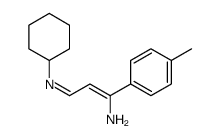 3-cyclohexylimino-1-(4-methylphenyl)prop-1-en-1-amine结构式