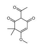 2-acetyl-5-methoxy-6,6-dimethylcyclohex-4-ene-1,3-dione结构式